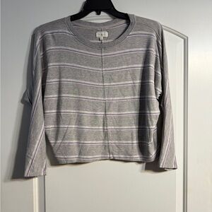 Lou & Grey Heathered Top with Stripes